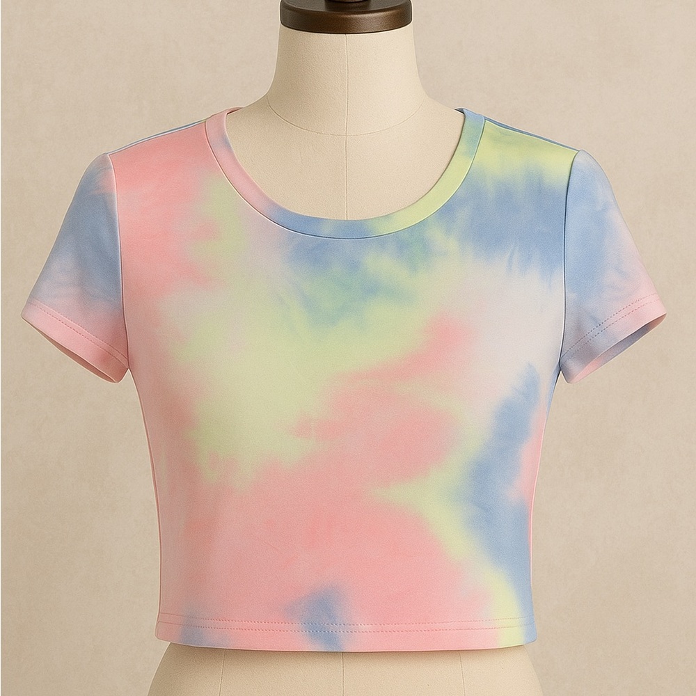 Colorful Tie-Dye Crop Top